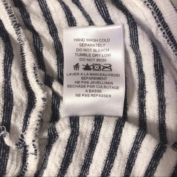 RO&DE White Navy Stripe Short Sleeve Peplum Top M - Picture 7 of 7